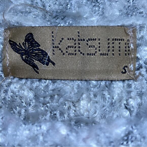 Katsumi White and Gray Popcorn Textured Sweater Front Pockets Size Small - Picture 5 of 6